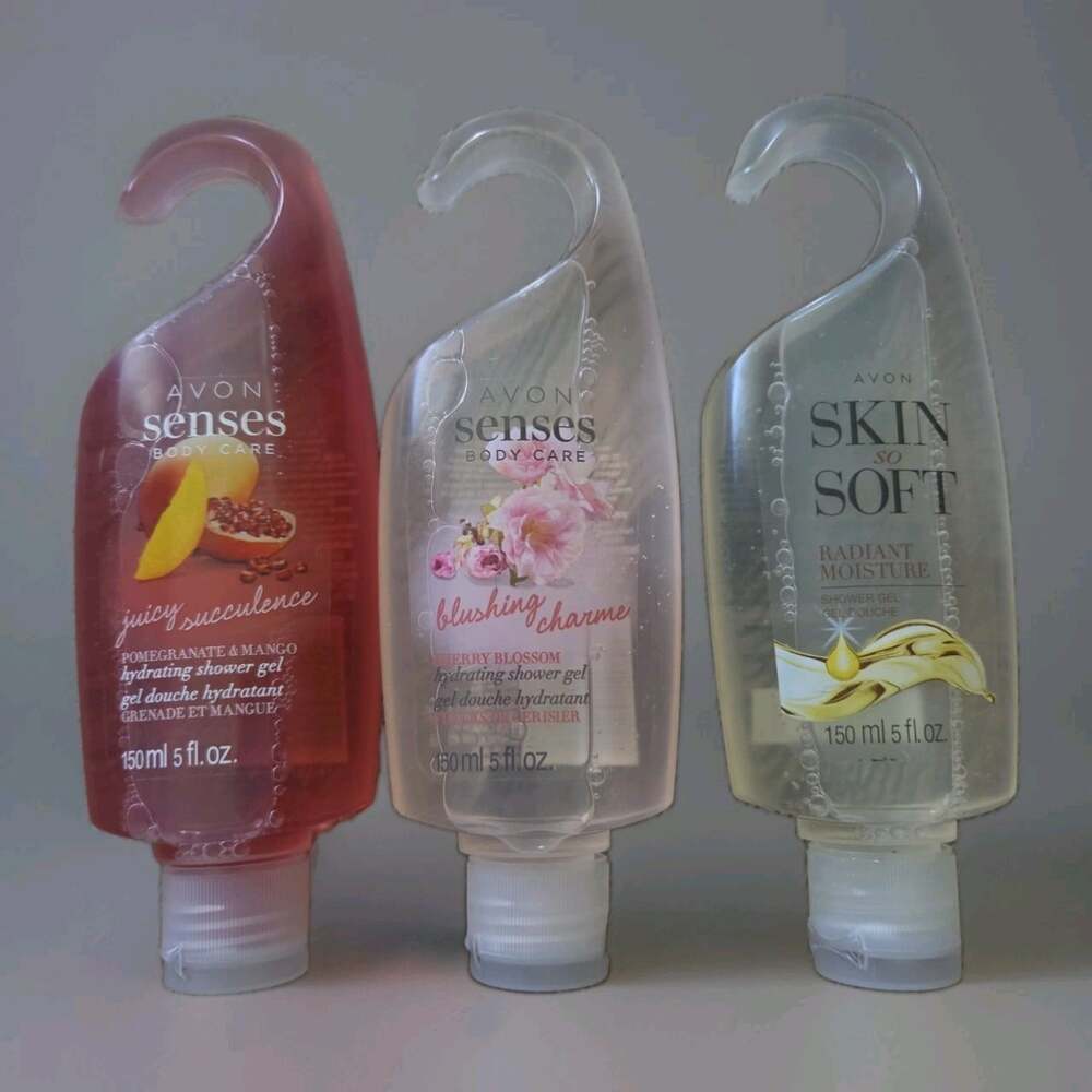 3 Avon Skin So Soft Gel Shower lot 2x Original Scent 1x Soft & Sensual 5 fl oz